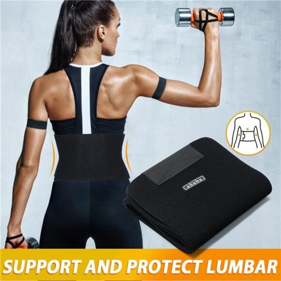 Waist Trimmer, Adjustable Neoprene Ab Trainer Belt for Back Support, Sweat Band - Picture 6 of 8